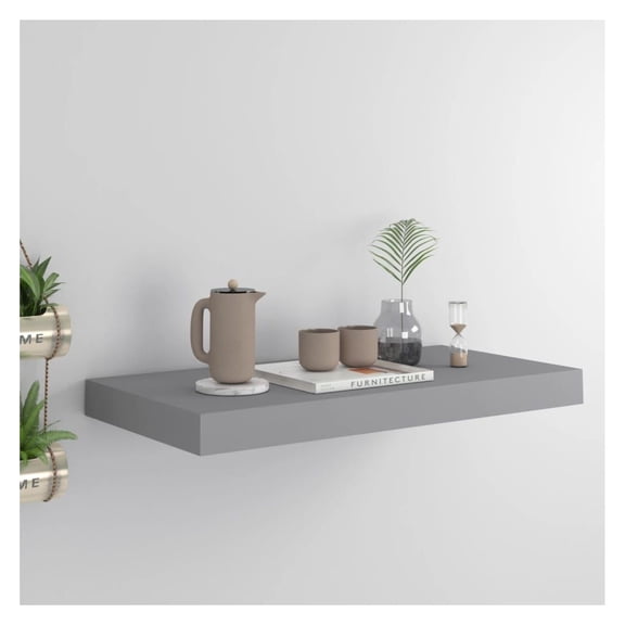 Floating Wall Shelf Gray 19.7"x9.1"x1.5" MDF