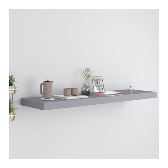 Floating Wall Shelf Gray 35.4"x9.3"x1.5" MDF