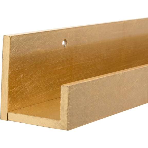Floating Wall Shelf Picture Frame Holder Ledge, Gold