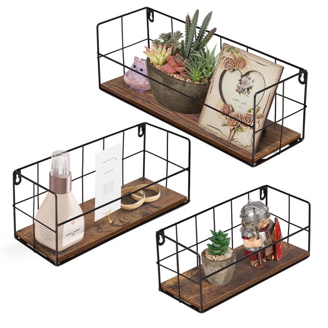 Floating Wall Shelf Set of 3,Wall Mounted Shelves for Bedroom Bathroom