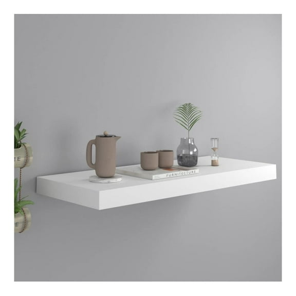 Floating Wall Shelf White 23.6"x9.3"x1.5" MDF