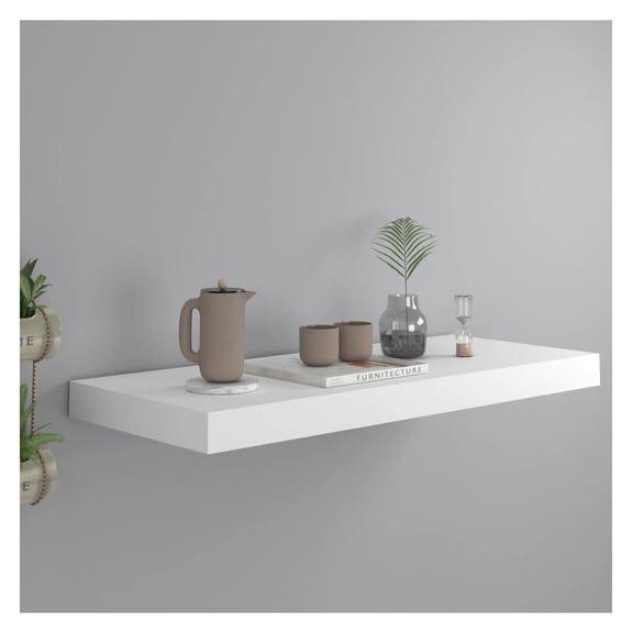 Floating Wall Shelf White 23.6"x9.3"x1.5" MDF