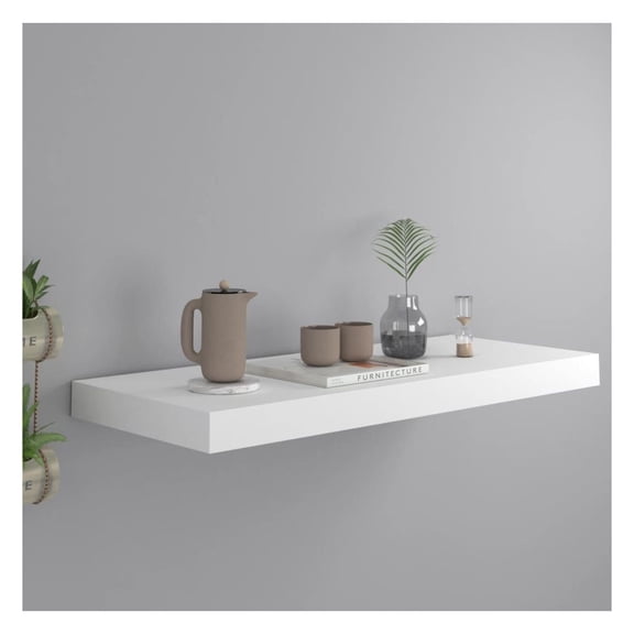 Floating Wall Shelf White 23.6"x9.3"x1.5" MDF