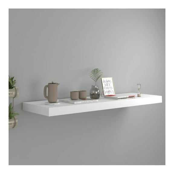Floating Wall Shelf White 31.5"x9.3"x1.5" MDF