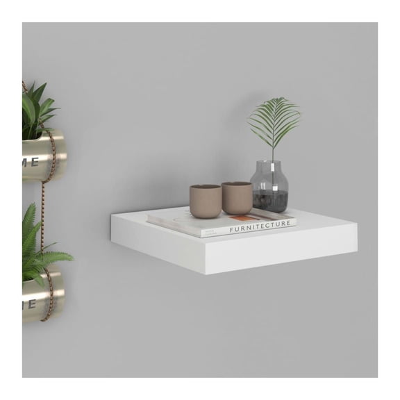 Floating Wall Shelf White 9.1"x9.3"x1.5" MDF