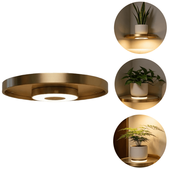 Floating Wall Shelf with Built-in Ambient LED Light, Modern Round LED Wall Shelf, Soft Glow Display Rack Ideal for Entryway Indoor Home Styling (1PC)