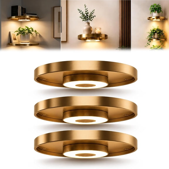 Floating Wall Shelf with Built-in Ambient LED Light, Wall Mounted | Floating Shelves with LED Lights, Elevate Space with Elegance, Space-Saving