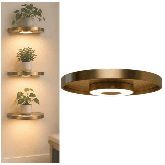 Floating Wall Shelf with Built-in Ambient LED Light, Warm LED Wall Mount Display Shelf, Modern Decor Rack for Entryway and Office