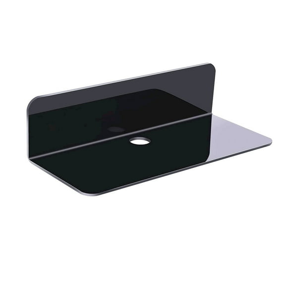 Floating Wall Shelves Acrylic Organizer, Easy Install No-Drill Hanging Shelf for Bedroom, Living Room, Gaming Room or Bathroom with Cable Clips,wall storage, floating shelves,Black,1PC,Kitecy