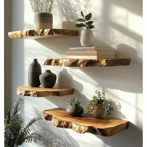 Wood Floating Shelves for Bathroom Living Room Bedroom Kitchen Farmhouse.