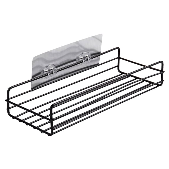 Floating Wall Shelves Organizer, Metal Frame Adhesive Bathroom Kitchen Storage Rack No Drill Space Saving Wall Mounted Shelf For Bedroom Living Room Office Home Decor Organization Use
