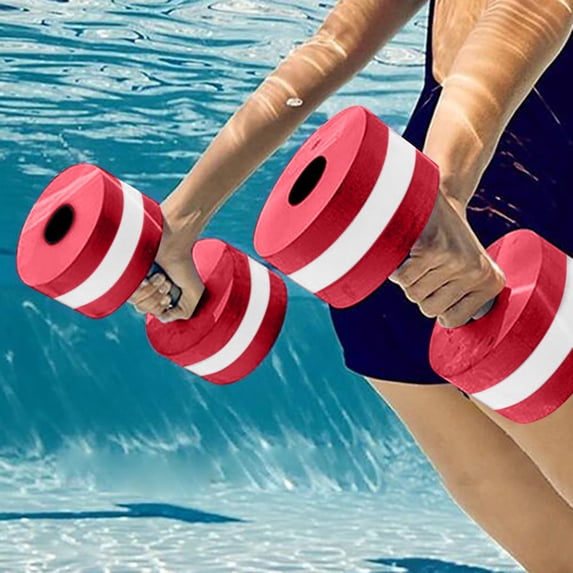 Floating Water Dumbbells for Swimming Pool Exercise Eva Foam Barbells Buoyant Aquatic Fitness Gear Circular Design Hand Weights