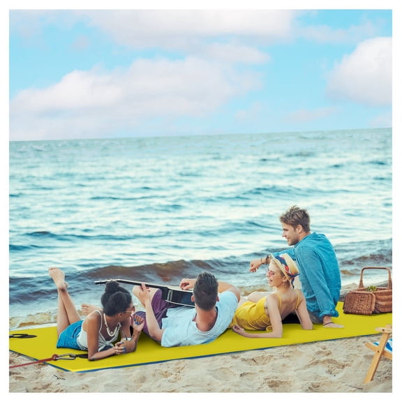 Floating Water Mat 9x6 ft for 2 Adults, Lily Pad for Lake Pool Ocean - Yellow
