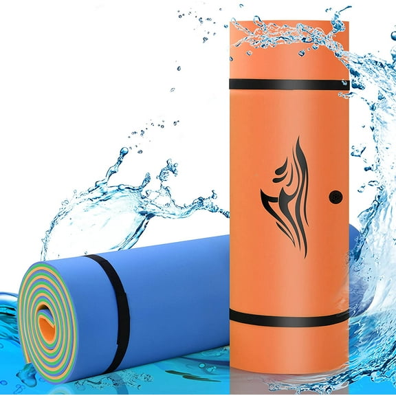 Floating Water Mat for Lake, Pool, and Sea, 3-Layer XPE Foam 9'/10'/12'/15'/18' x 6' Water Pad with Storage Straps for Adults Outdoor Water Activities