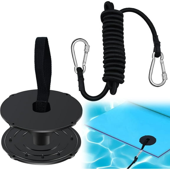 Floating Water Mat Tether Kit Lily Pad Tether Floating Mat Straps Tether and Grommet Kit Foam Water Pad Tether and 118 Inch Bungee Cord for All Foam Water Pads
