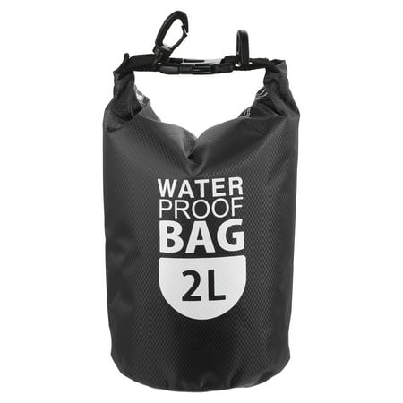 Floating Waterproof Dry Bag, 2L Float Dry Bag Roll with Clear Window, Black