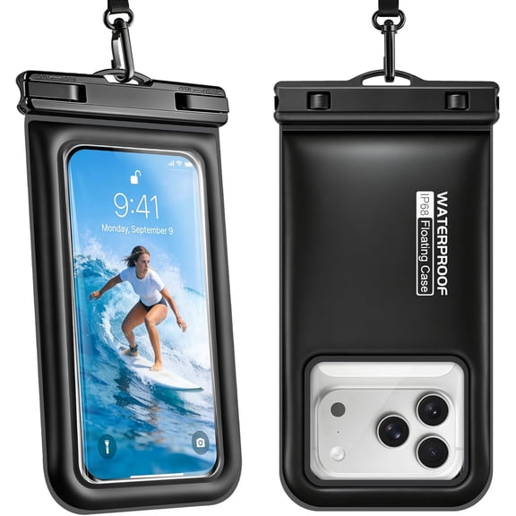 Floating Waterproof Phone Pouch 2 Pack, IP68 Waterproof Phone Case with Lanyard for Phones up to 7.2 Inches, for iPhone 17 16 Pro Max, Cellphone Dry Bag for Beach Pool Kayak Cruise Travel Essentials