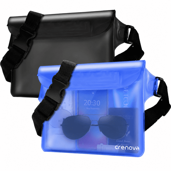 Floating Waterproof Phone Pouch 2 Pack, IPX8 Universal Dry Bag Case with Adjustable Lanyards, Fits Phones up to 7.2", Touch Screen Compatible for Beach, Cruise, Swimming, Kayaking