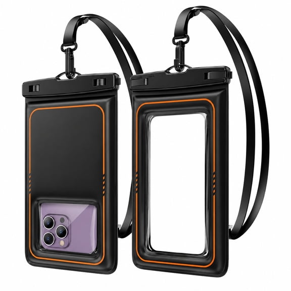 Floating Waterproof Phone Pouch, 2 Pack, IPX8 Waterproof Dry Bag for Kayak/Beach/Cruise Travel Essentials, Compatible with iPhone and Samsung up to 7 Inches