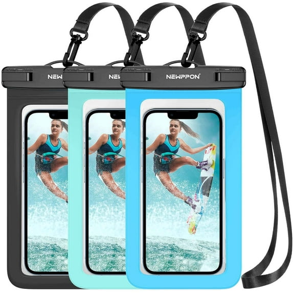Floating Waterproof Phone Pouch : 2 Pack Universal Floatable Water Proof Dry Bag Case - Float Clear Cell Holder with Lanyard for iPhone 15 14 13 12 11 Pro Max Plus Samsung for Beach Swimming