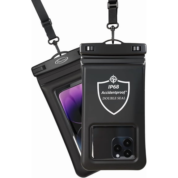 Floating Waterproof Phone Pouch,Double Seal Case with Lanyard Protector for iPhone 17 16 15 14 13 12 Pro Max,Kayak Cellphone Bag Beach Cruise Ship Essentials Vacation Accessories