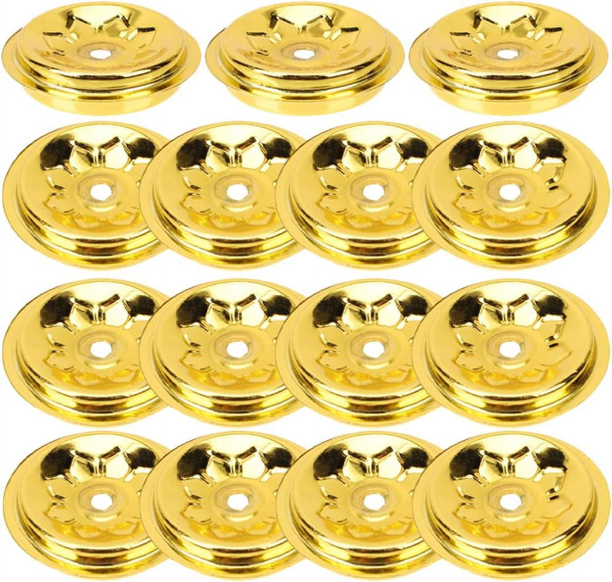 Wedding Ornament 12Pcs Floating Candle Wick Holder Metal Oil Candle  Floating Wicks Disc Butter Lamp Wick Holder Replacement Buddhist Supplies  Brass