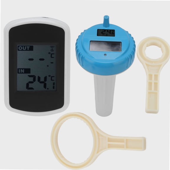 Floating Wireless Thermometer Waterproof Thermometer with Solar Energy Remote Digital for Swimming Pool Bath Water and Hot Tubs