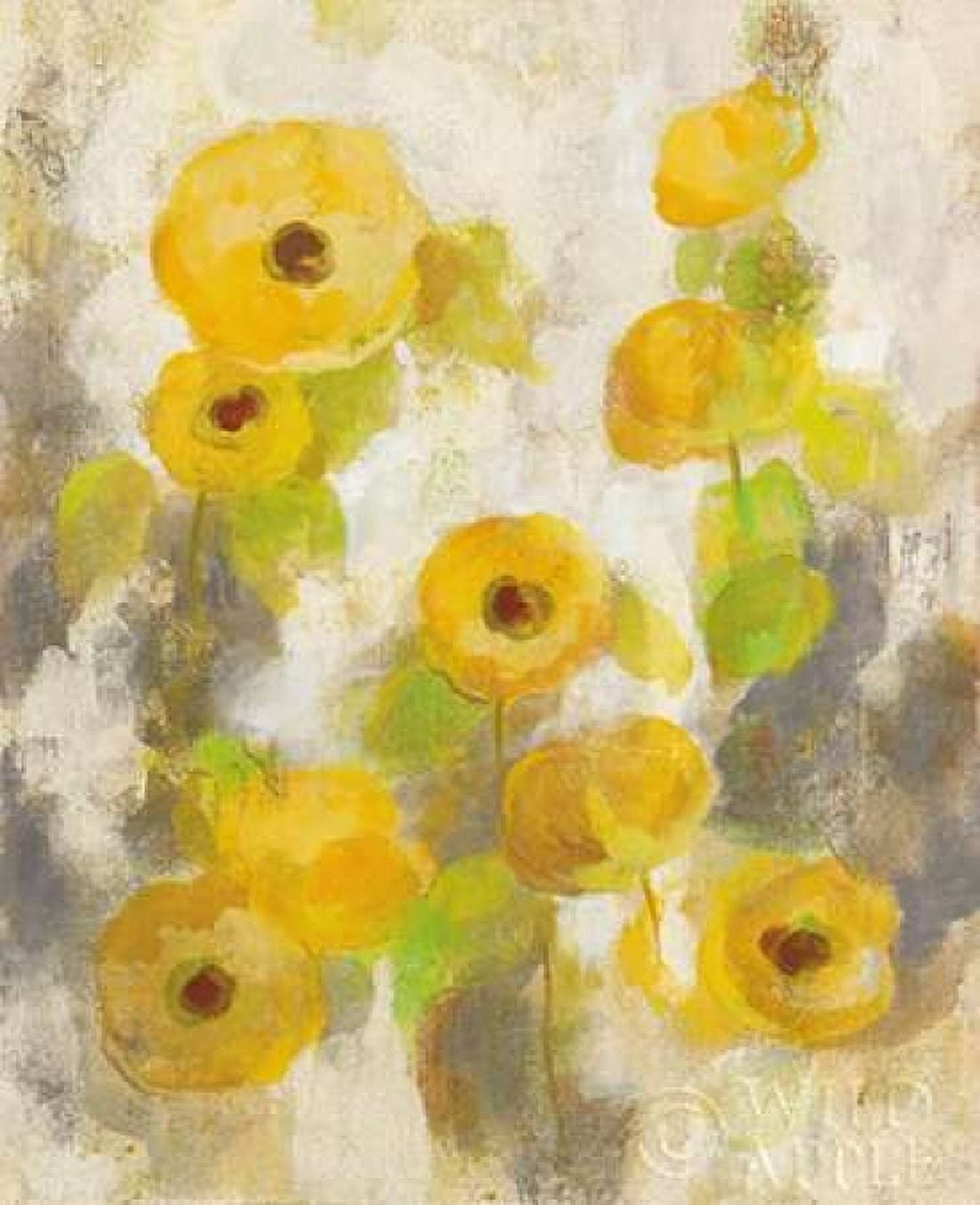 Floating Yellow Flowers II Canvas Art - Silvia Vassileva (20 x 24)