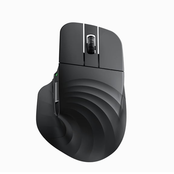 Floating ergonomic 6D side roll mouse with three modes, wireless, Bluetooth, silent, suitable for charging, business, office, home use.,black
