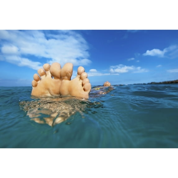 Floating in the ocean; Big Island, Hawaii, United States of America Poster Print (38 x 24)