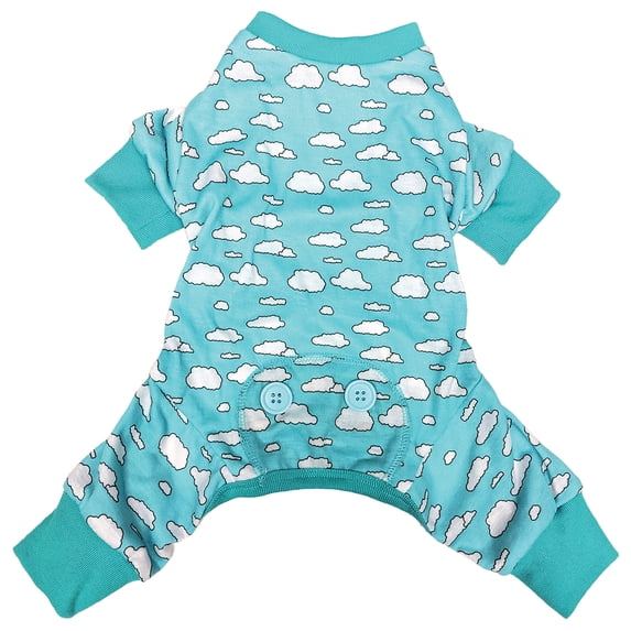 Floating on Clouds Pjs by Fashion Pet, Blue/Cloud Size: Small