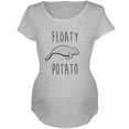 thumbnail image 1 of Floaty Potato Manatee Funny Maternity Soft T Shirt Heather SM, 1 of 1