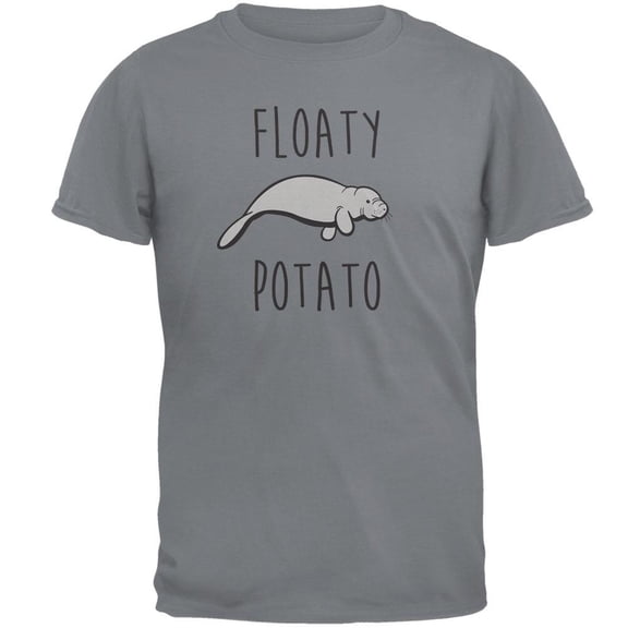 Floaty Potato Manatee Gravel Grey Adult T-Shirt - Large