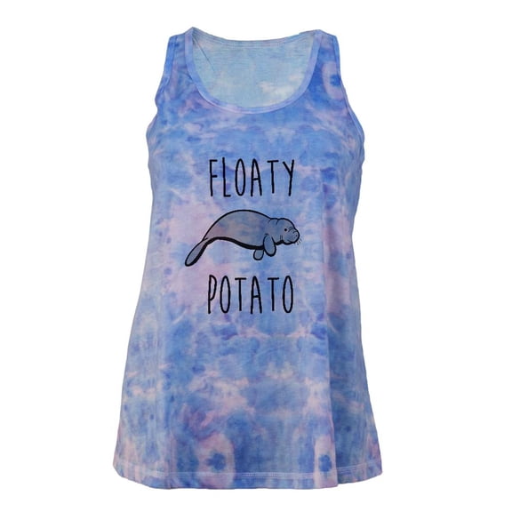 Floaty Potato Manatee Juniors Tie Dye Tank Top Multi LG