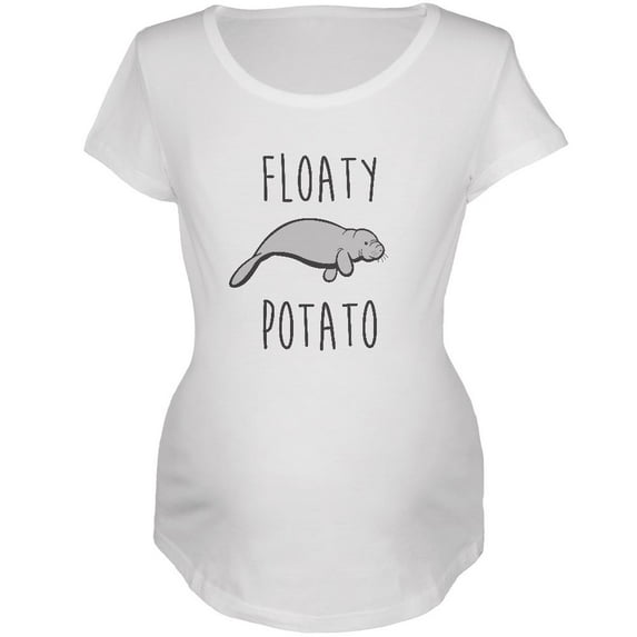 Floaty Potato Manatee Maternity Soft T Shirt White LG
