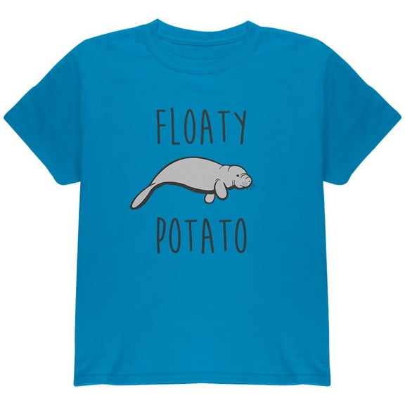 Floaty Potato Manatee Youth T Shirt Sapphire YXL