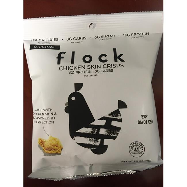 Flock 403194 2.5 oz Original Chicken Crisps Chips Pack of 8