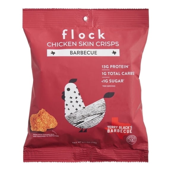 Flock BBQ Chicken Skin Crisps 2.5 oz.