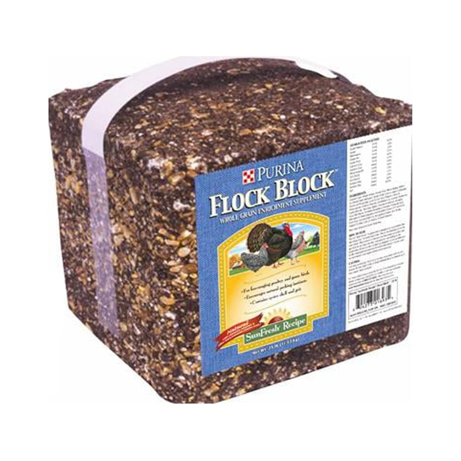 Flock Block Poultry Supplement, Whole Grain, 25 LBS., Purina, 3003351-603