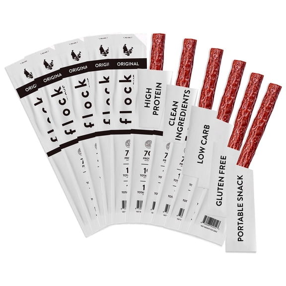 Flock Chicken Meat Sticks 10 Count | GLP-1 Friendly High Protein Chicken Sticks 7g Protein | Healthy Meat Snacks Keto | Protein Meat Sticks Low Carb | Gluten Free Healthy Protein Snack