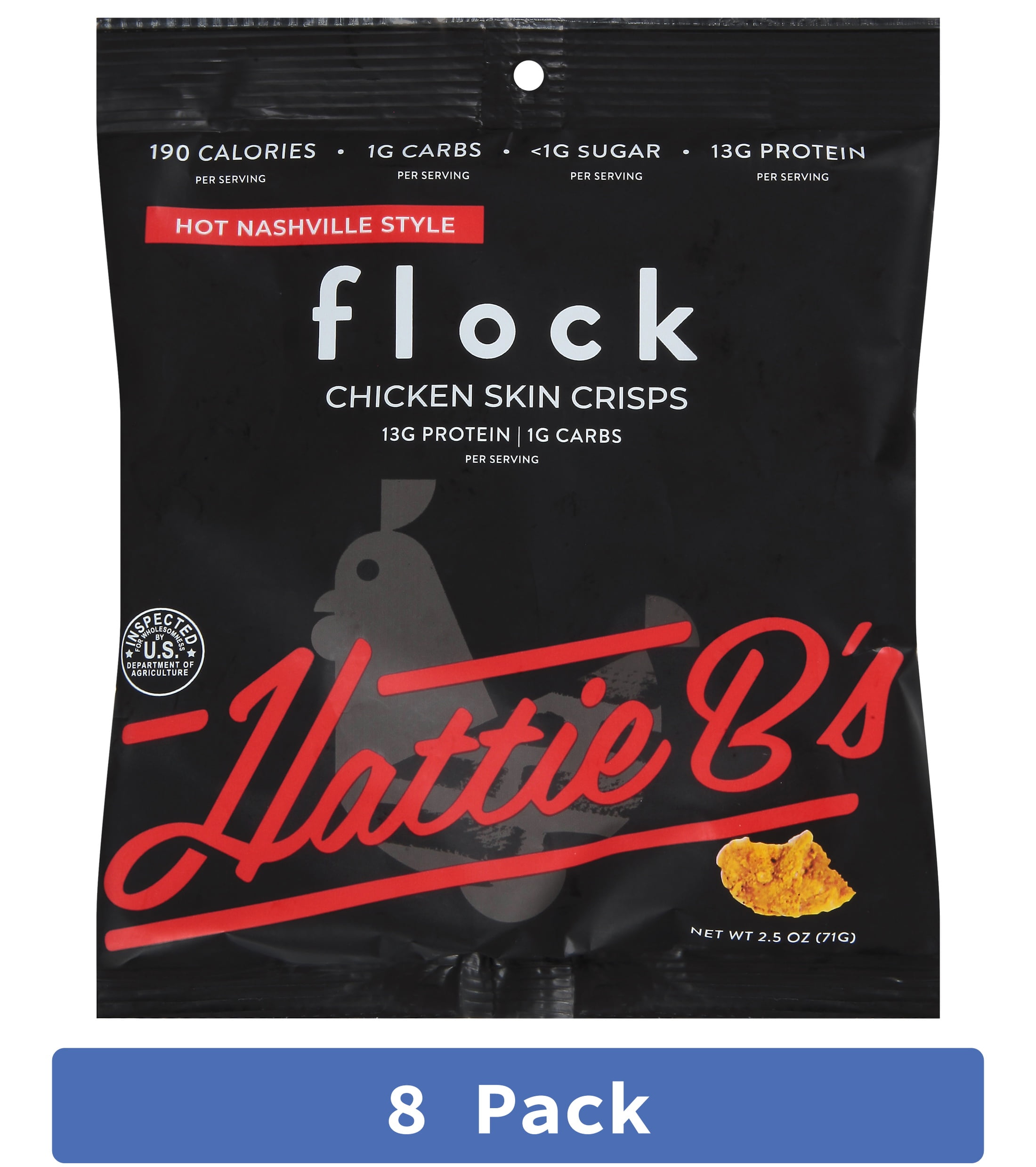 Flock Chicken Skin Chips Hattie 2.5 oz (Pack Of 8)