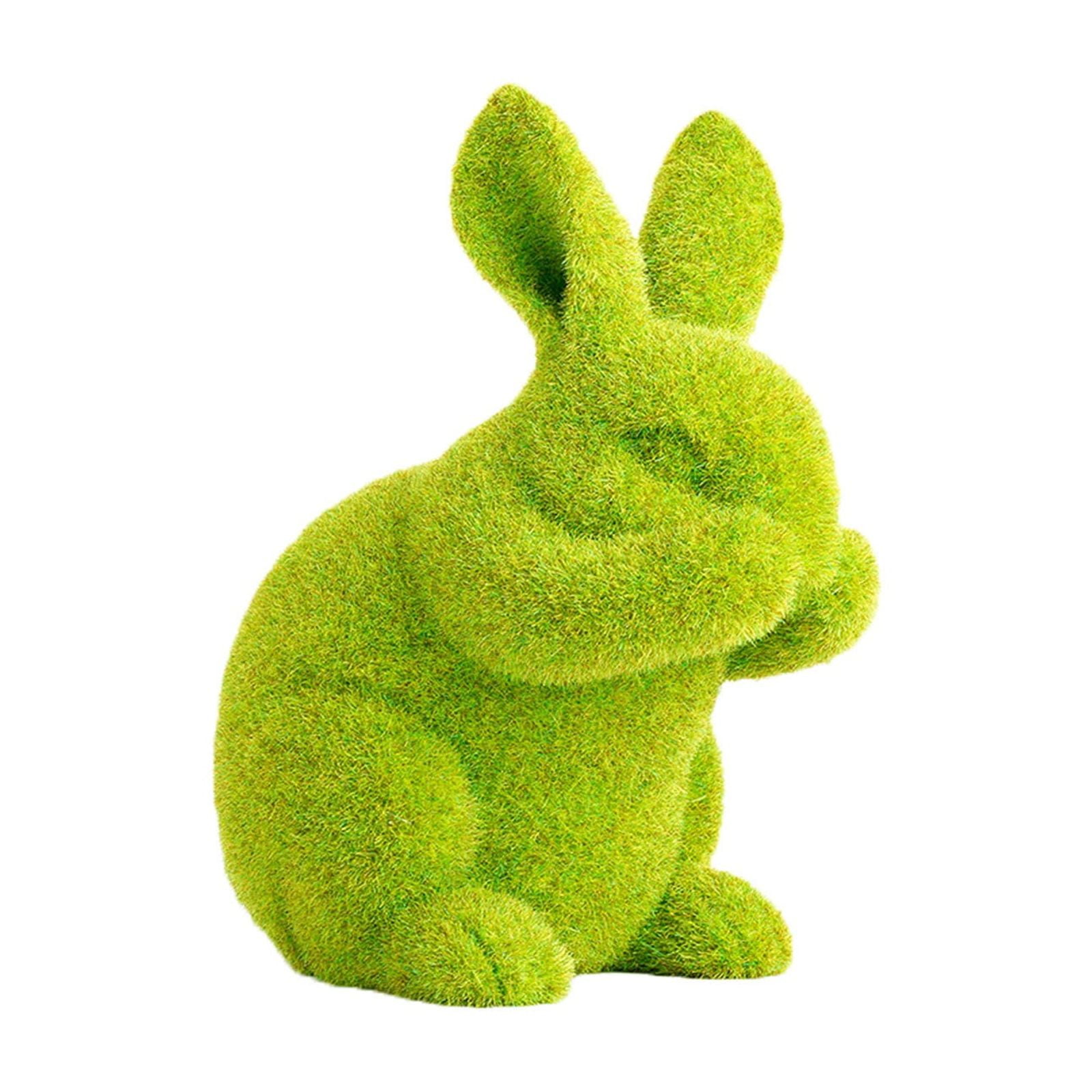 Flock Easter Bunny Figurine - Highly Detailed Fake Rabbit Model, Spring ...