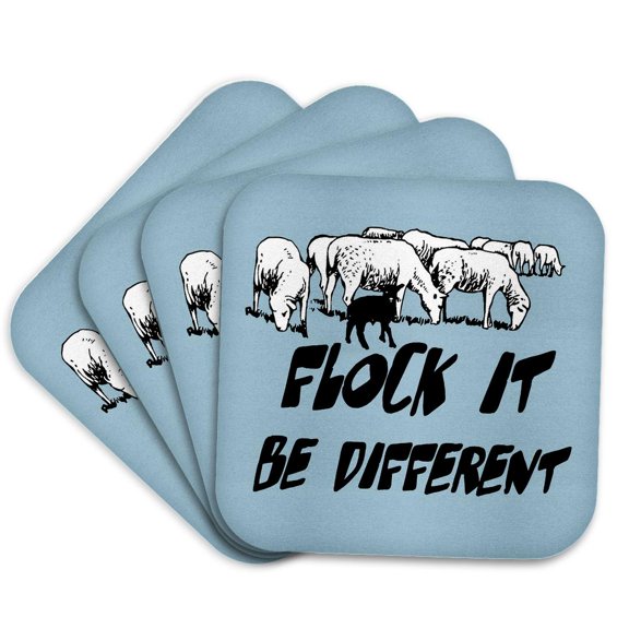 3drose, Flock It - Be Different, Set of 4 Coasters - Soft