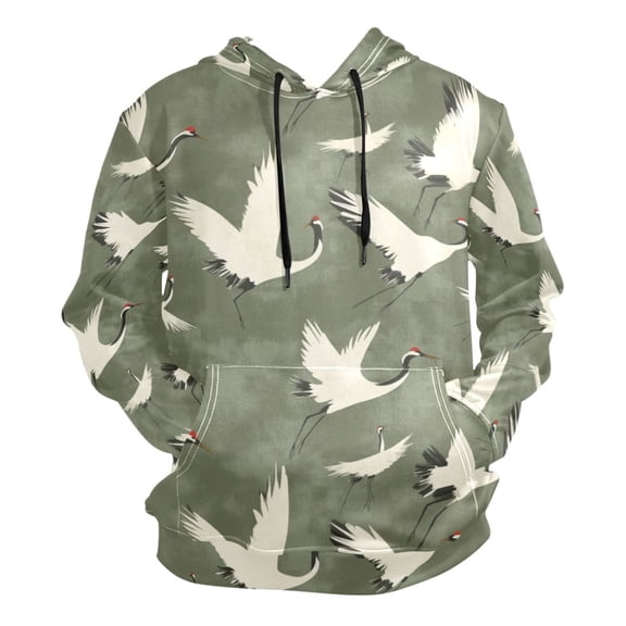 Flock Of Cranes Flying Men’s Hoodies Sweatshirt Fleece Jackets Long Sleeve Sweatshirts