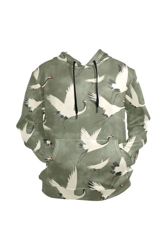 Flock Of Cranes Flying Men’s Hoodies Sweatshirt Fleece Jackets Long Sleeve Sweatshirts