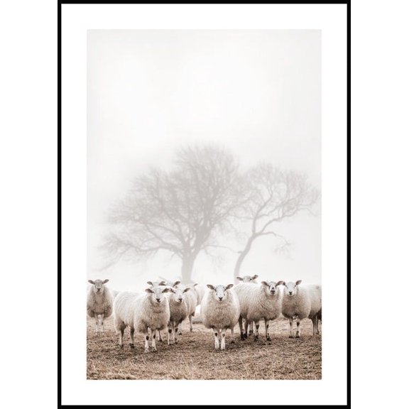 Flock Of Sheep Poster Wall Art, Modern Wall Decor For Living Room Bedroom, 8x12 UNFRAMED