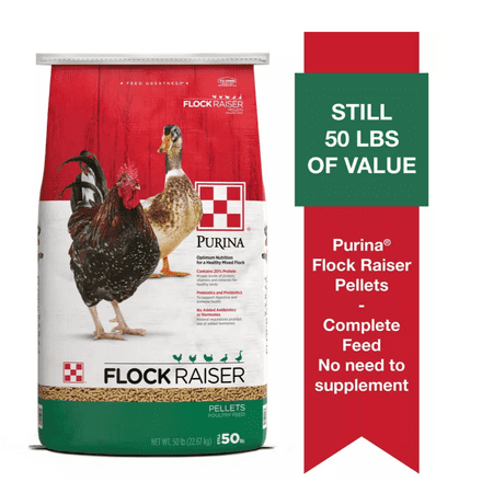 Flock Raiser Pelleted Poultry Feed, 50 lb. Bag