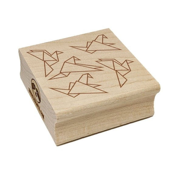 Flock of Origami Paper Birds Square Rubber Stamp Stamping Scrapbooking Crafting - Large 2.75in