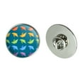 thumbnail image 1 of Flock of Rainbow Birds Flying in Pattern Metal 1.1" Tie Tack Hat Lapel Pin Pinback, 1 of 4