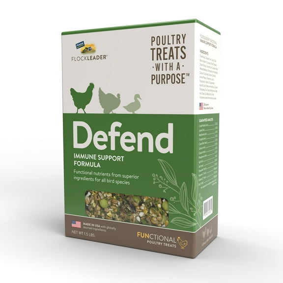 FlockLeader Poultry Treats with a Purpose Defend for Chickens, 1.5 Pound